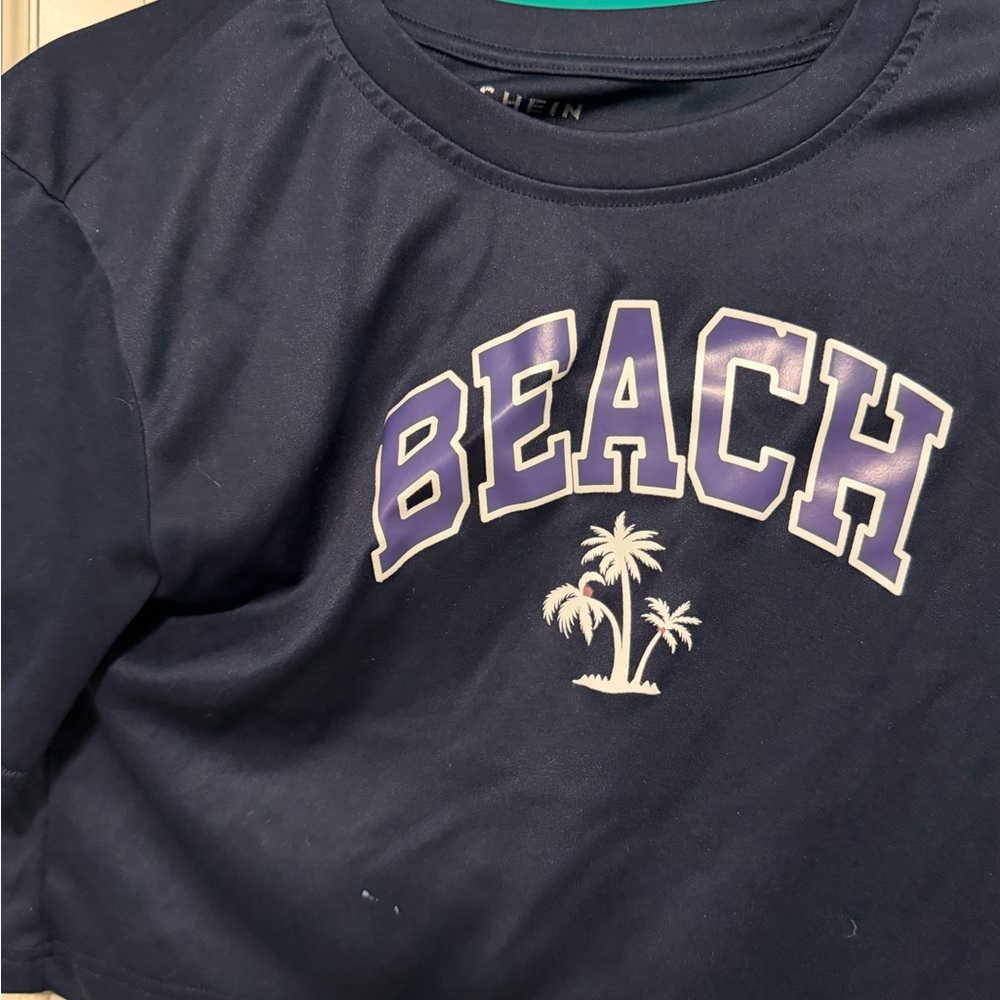 Source Unknown Navy Tee with 'BEACH' Graphic